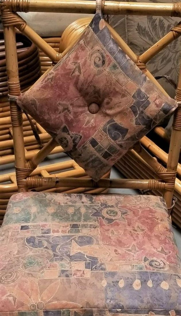 Restored Rattan Chippendale Style Dining Chairs with Diamond Back, Set of 7 - 11