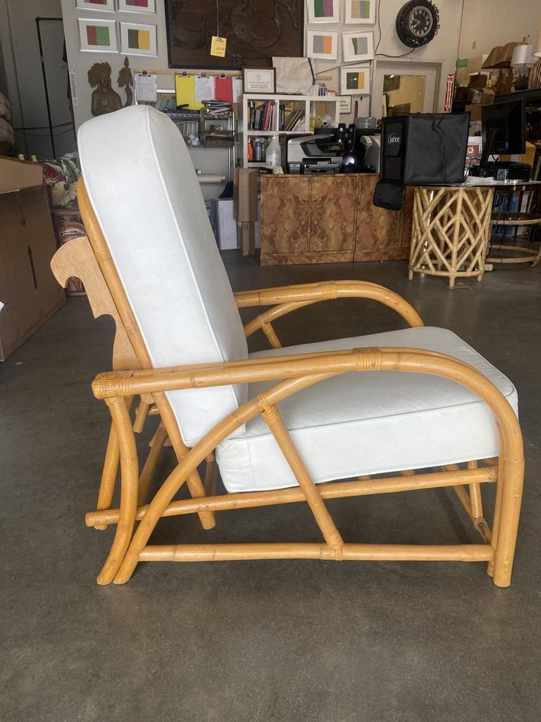 Restored 1940's Transition Rattan Recliner Lounge Chair - 6