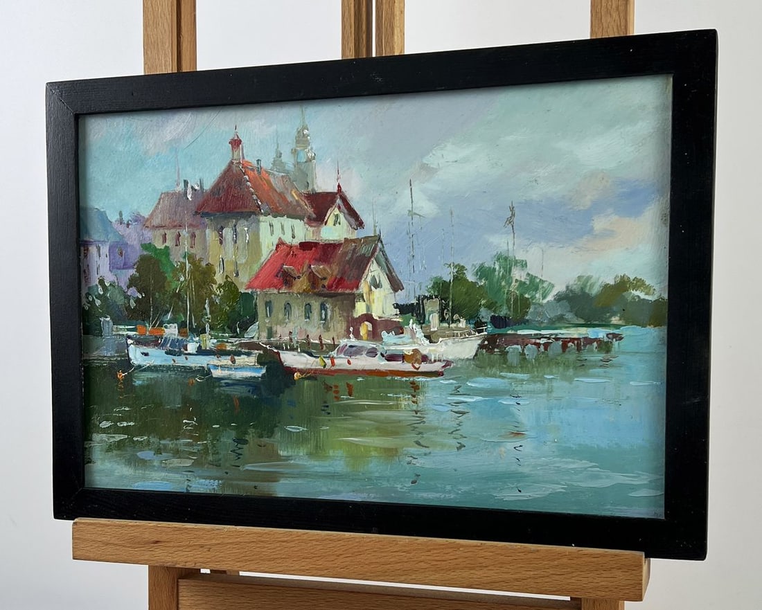 Oil painting Port City on a Cloudy Day Yuriy Suprunchuk - 2