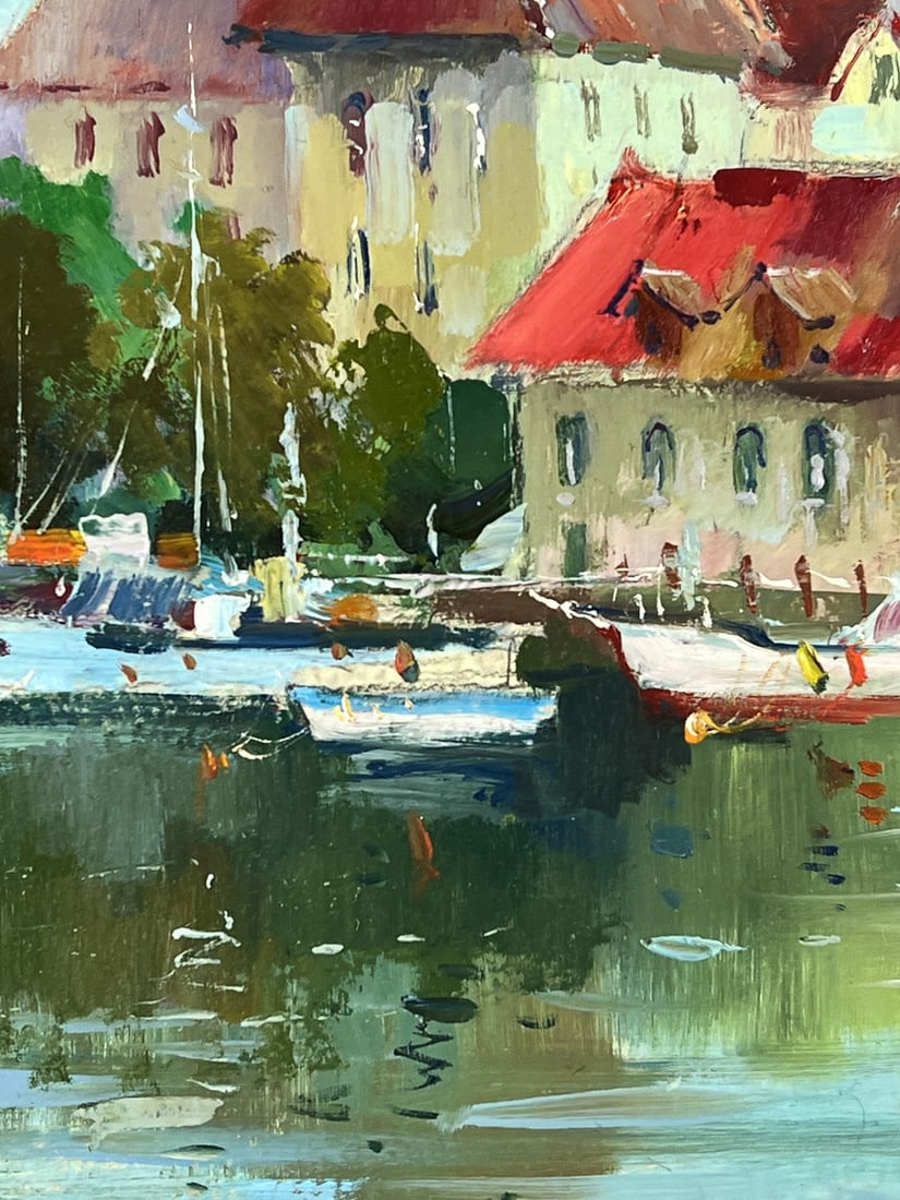 Oil painting Port City on a Cloudy Day Yuriy Suprunchuk - 5