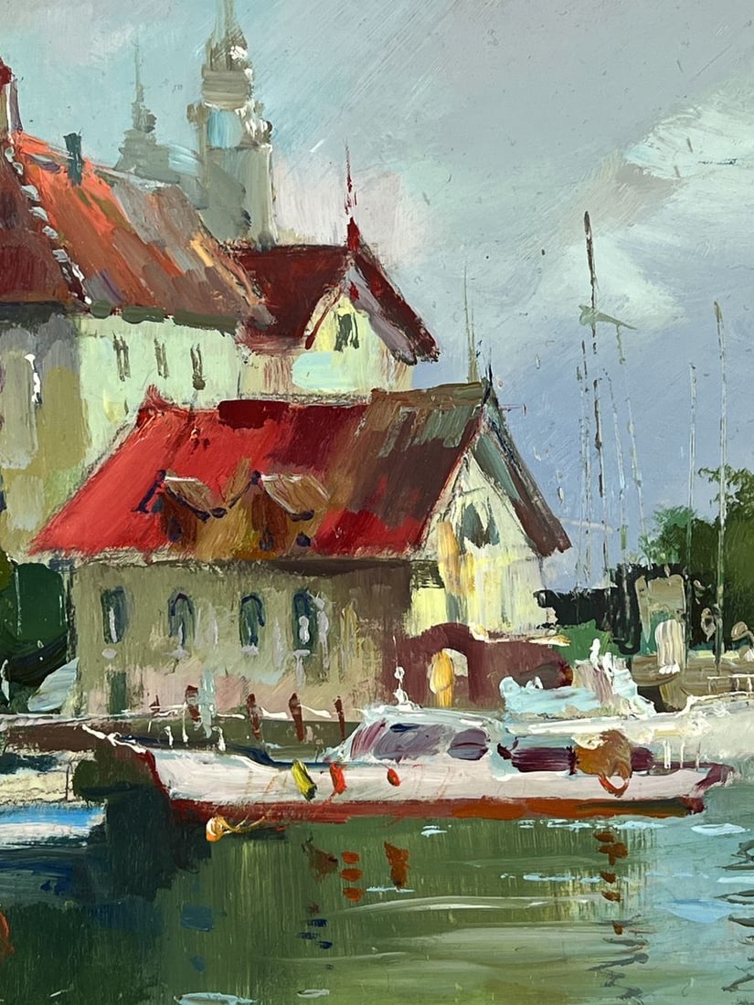 Oil painting Port City on a Cloudy Day Yuriy Suprunchuk - 6