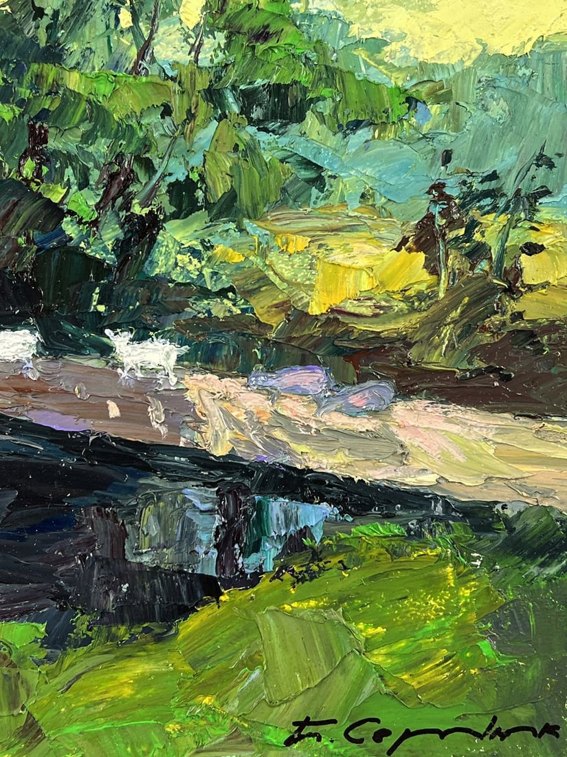 Oil painting White Goats Over the River Boris Serdyuk - 10