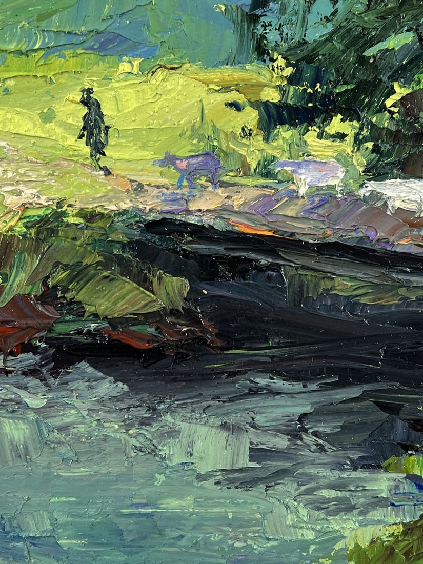 Oil painting White Goats Over the River Boris Serdyuk - 5