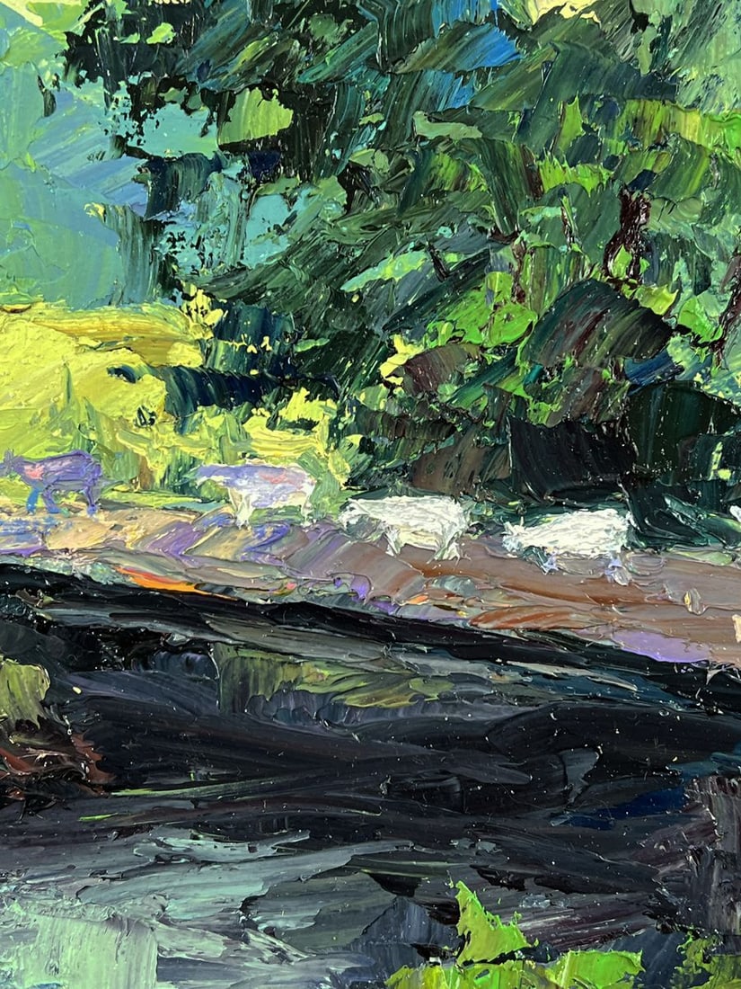 Oil painting White Goats Over the River Boris Serdyuk - 6