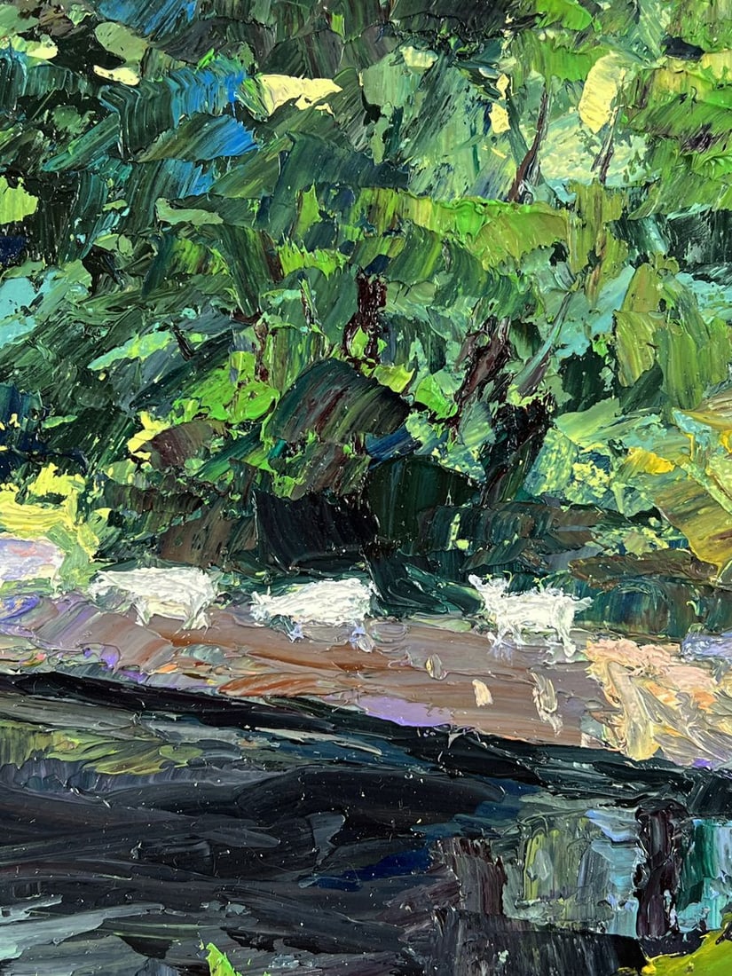 Oil painting White Goats Over the River Boris Serdyuk - 8