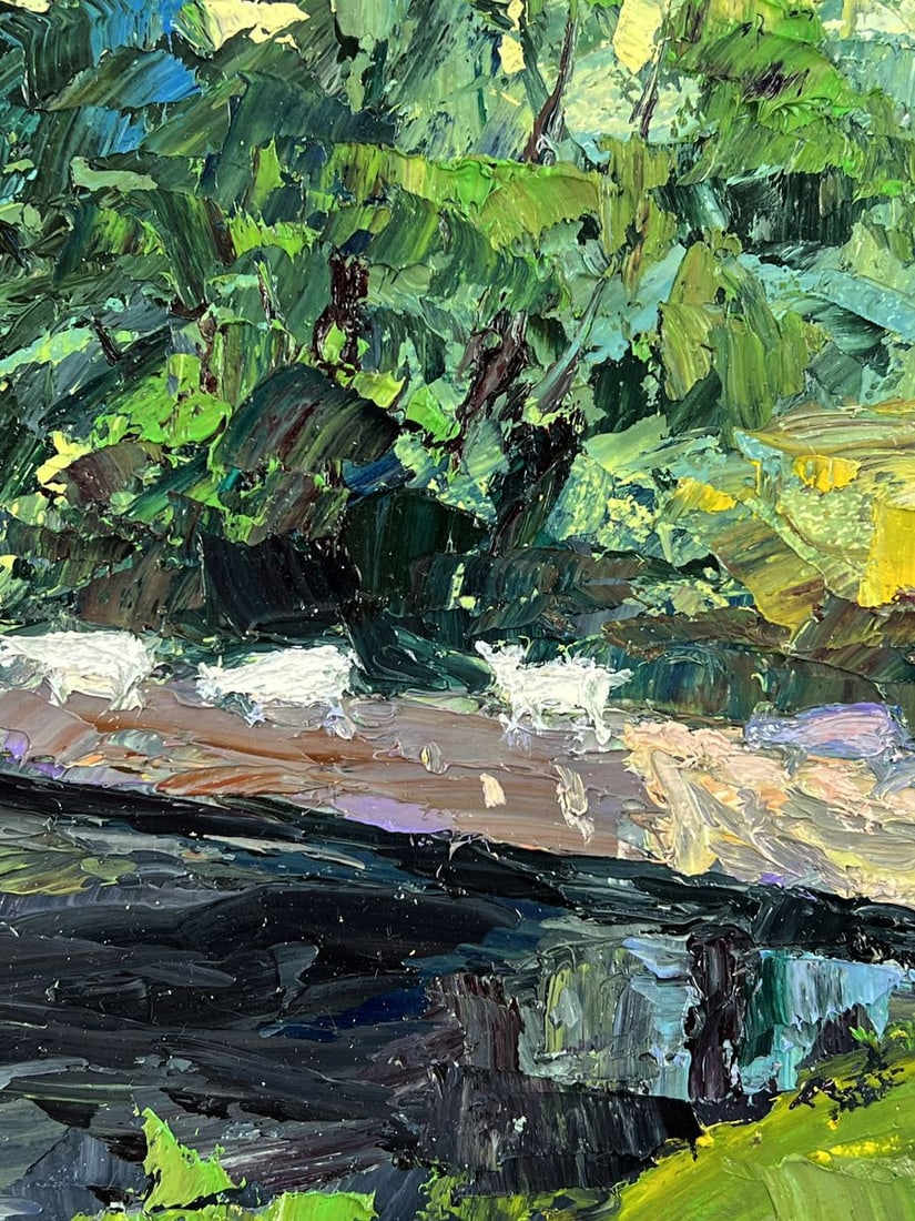 Oil painting White Goats Over the River Boris Serdyuk - 9