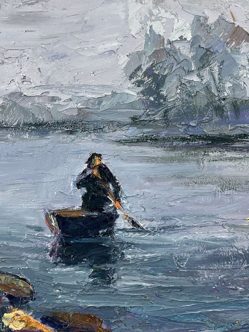 Oil painting On a Boat in the Middle of the River Boris Serdyuk - 7