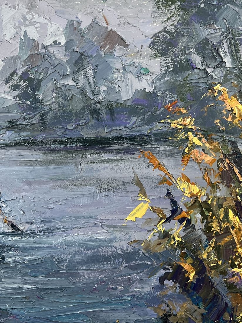 Oil painting On a Boat in the Middle of the River Boris Serdyuk - 9