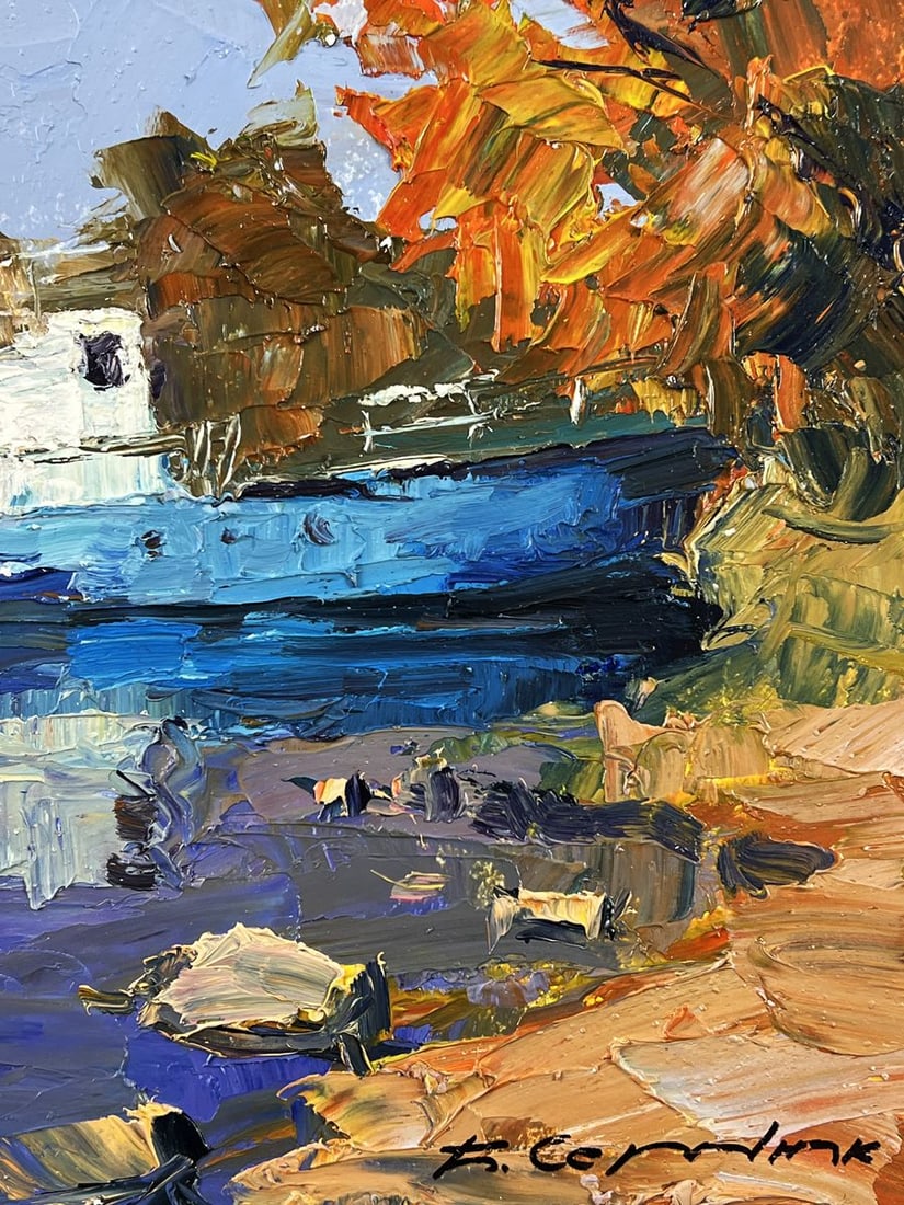 Oil painting Luxury Boat at the Dock Boris Serdyuk - 10