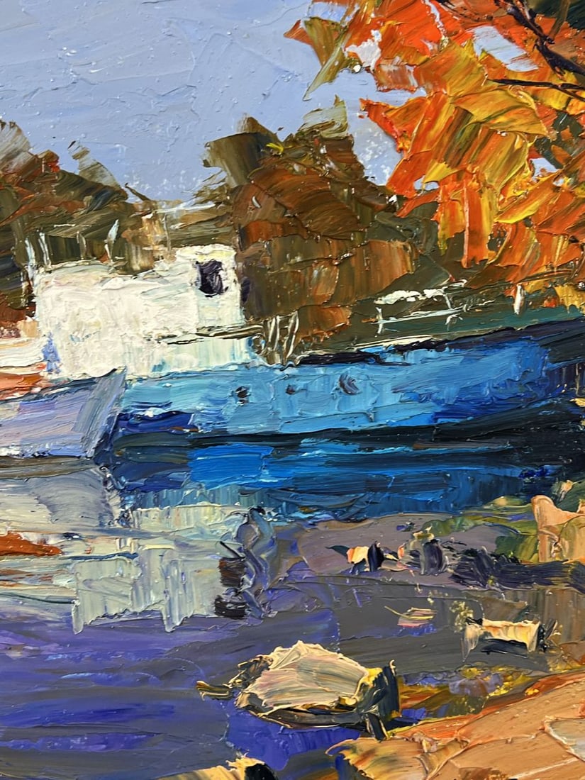 Oil painting Luxury Boat at the Dock Boris Serdyuk - 9