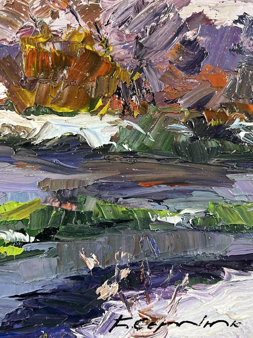 Oil painting First Snow by the River Boris Serdyuk - 10