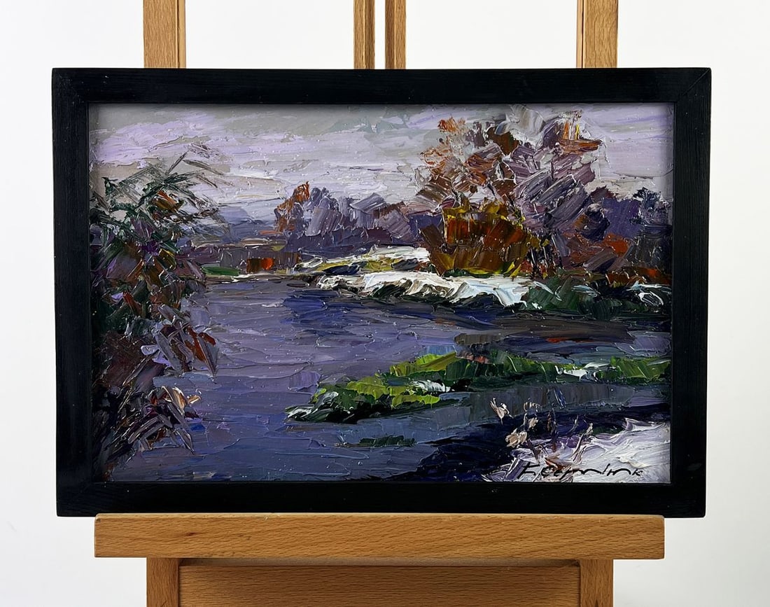 Oil painting First Snow by the River Boris Serdyuk (1 of 11)