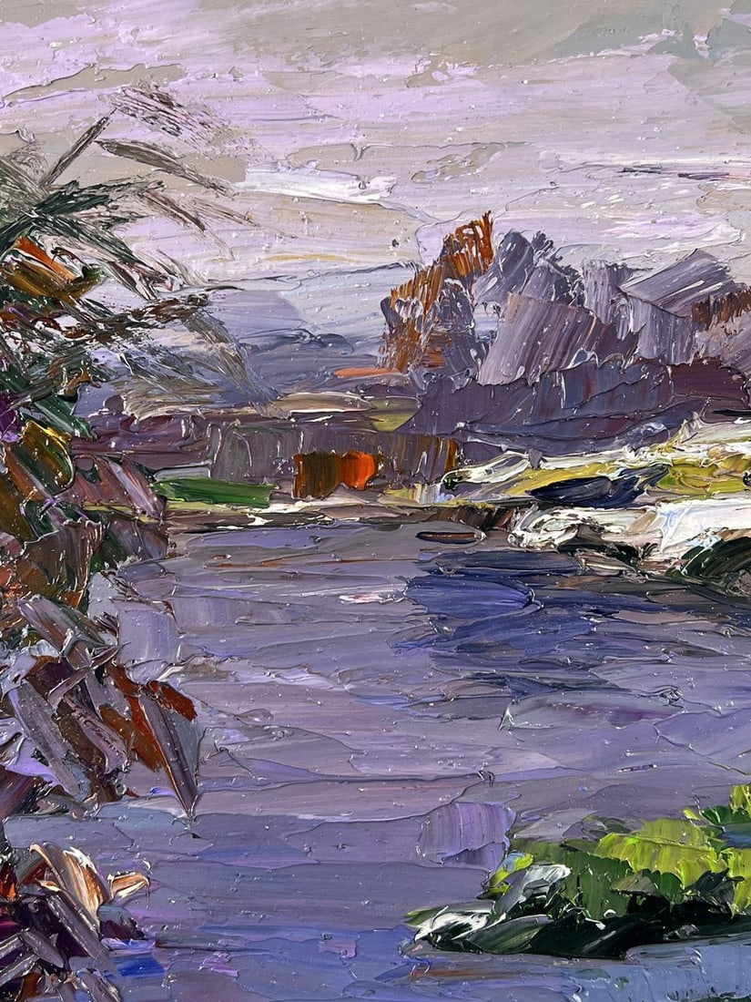 Oil painting First Snow by the River Boris Serdyuk - 4