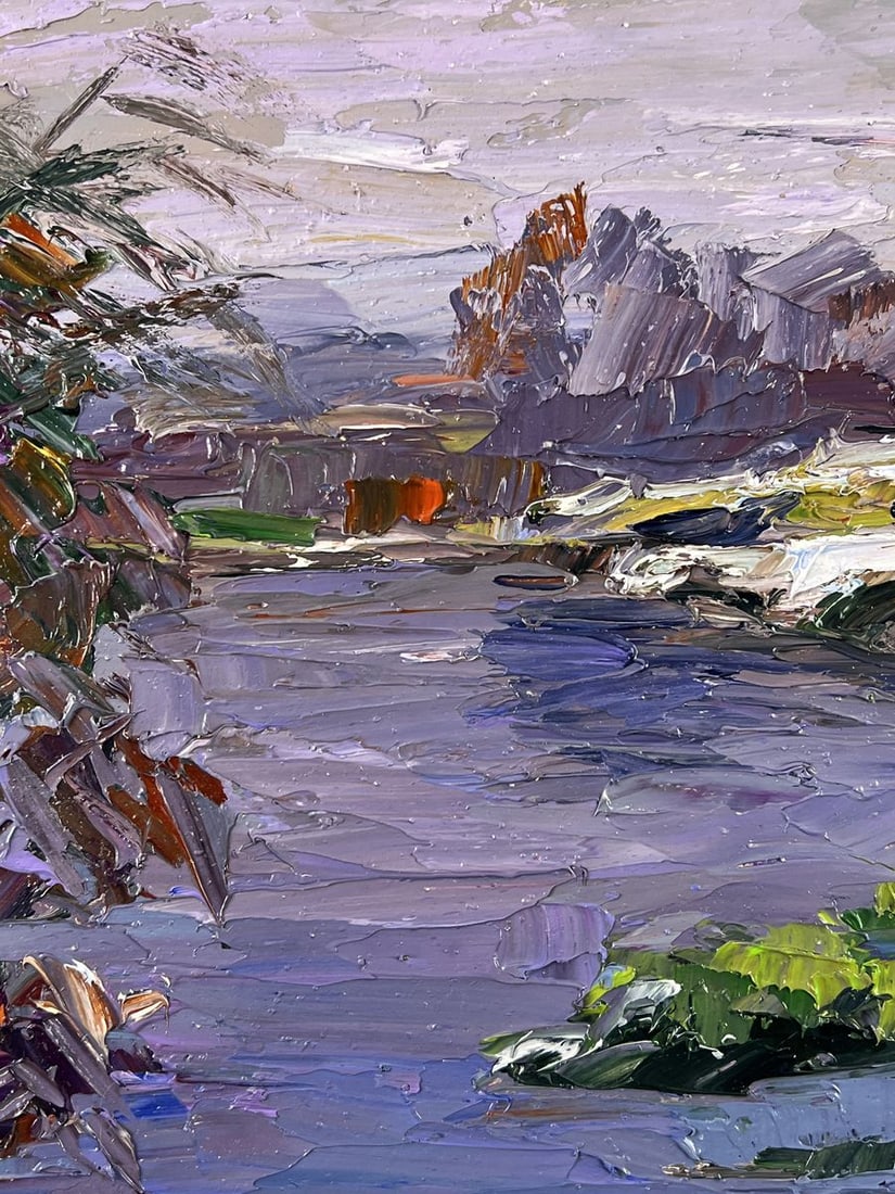 Oil painting First Snow by the River Boris Serdyuk - 5