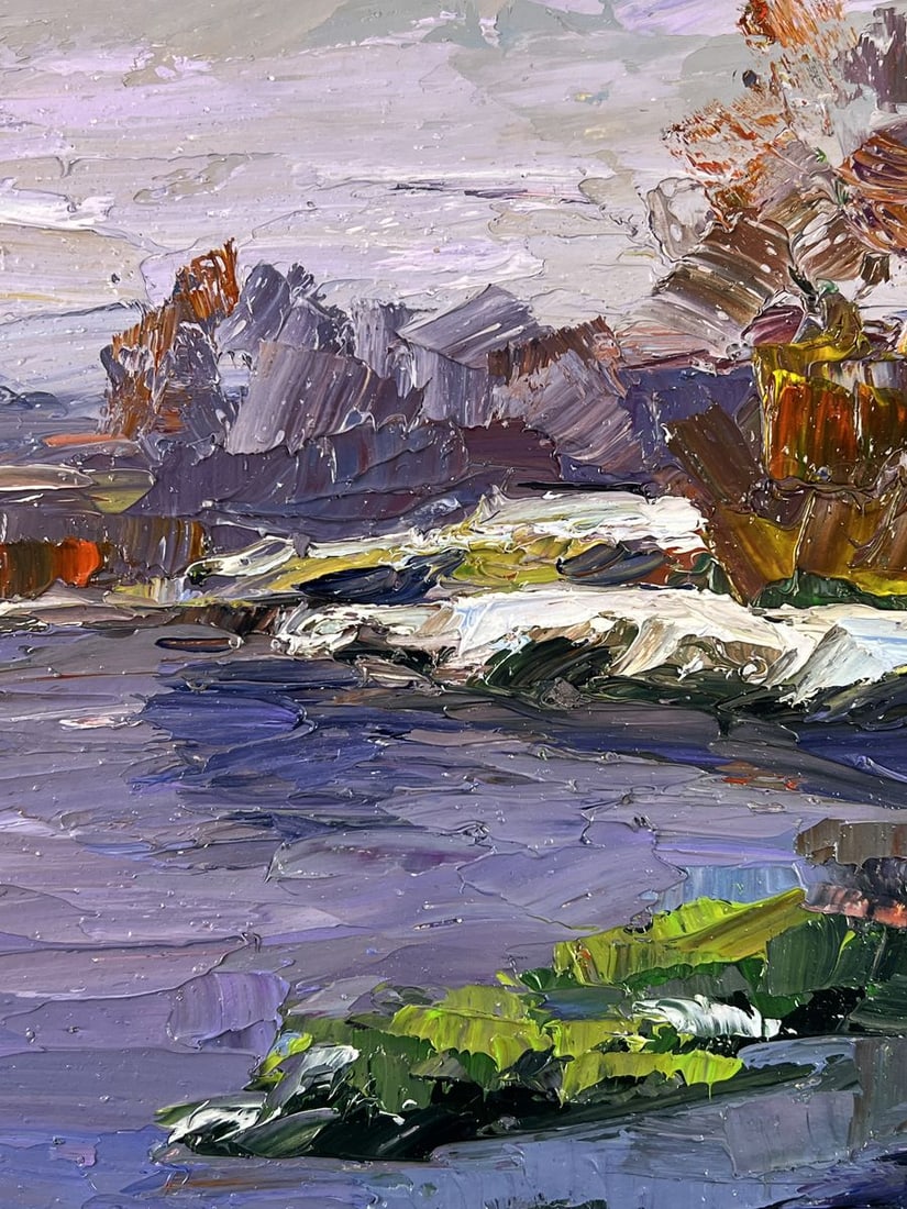 Oil painting First Snow by the River Boris Serdyuk - 6