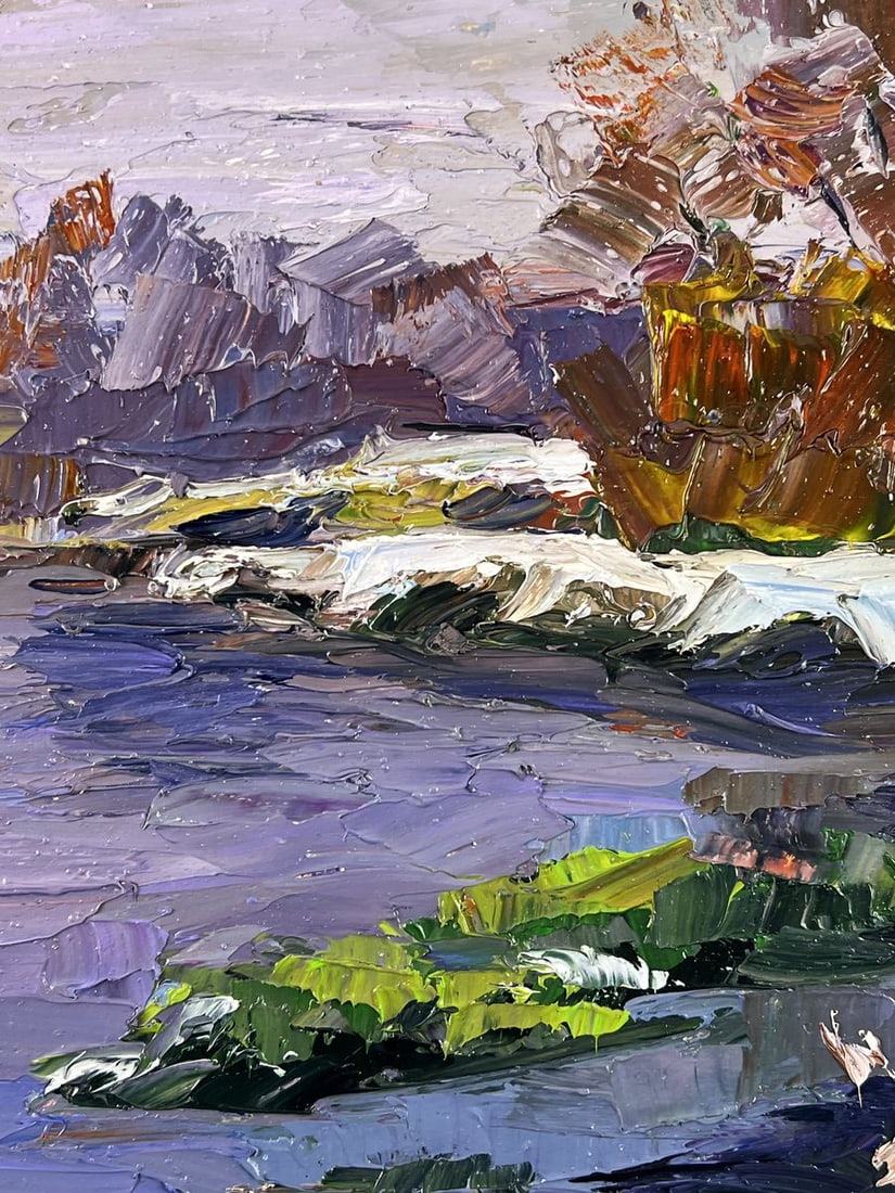 Oil painting First Snow by the River Boris Serdyuk - 7
