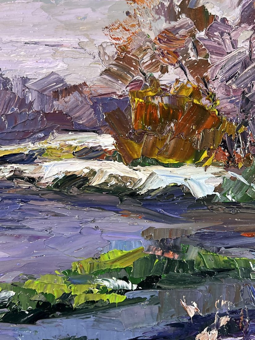 Oil painting First Snow by the River Boris Serdyuk - 8