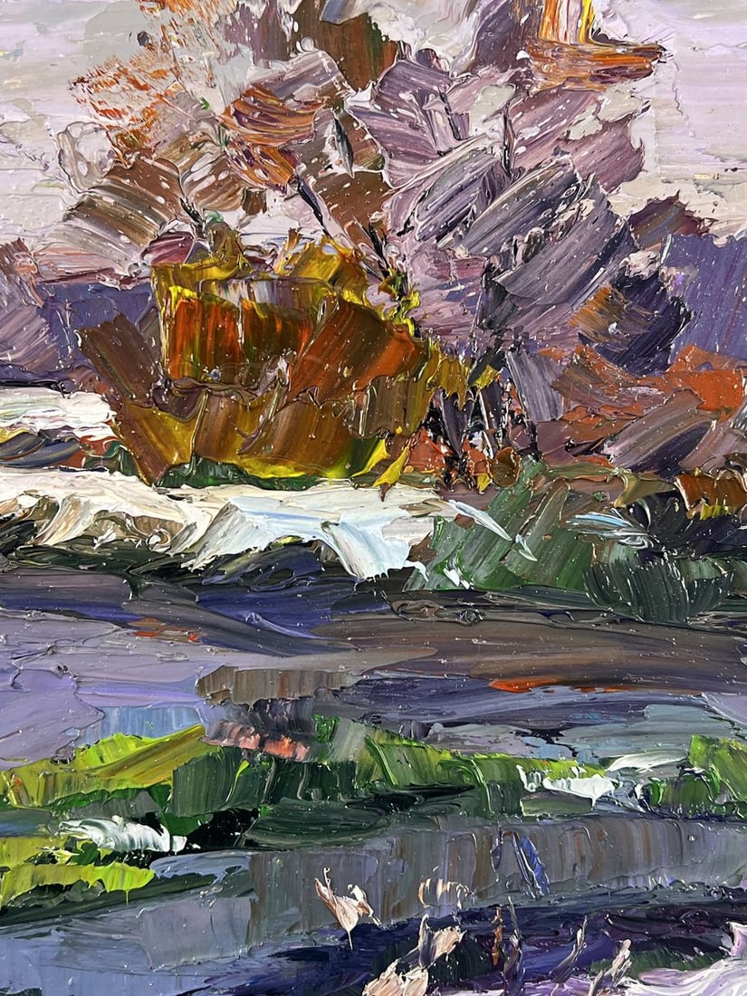 Oil painting First Snow by the River Boris Serdyuk - 9