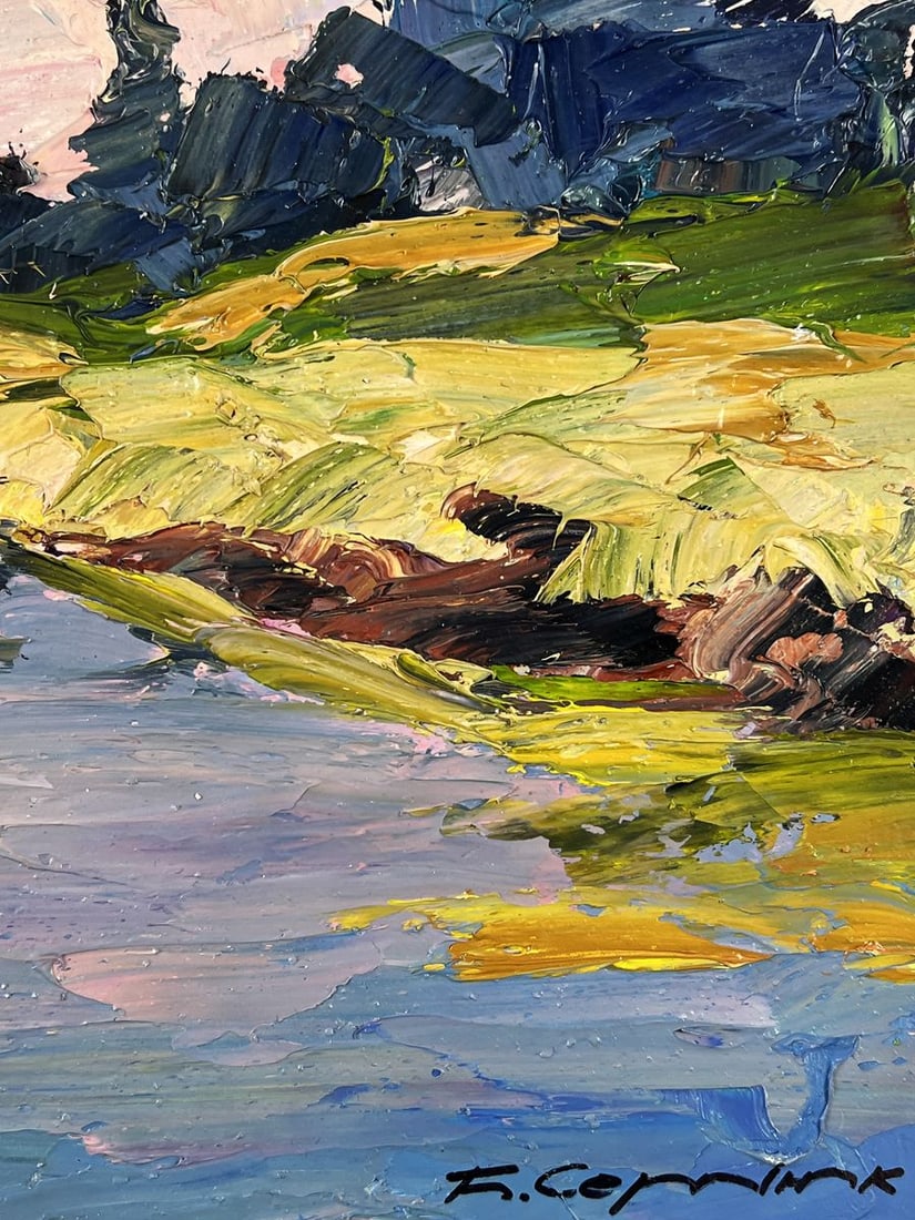 Oil painting Lilacs grow by the river Boris Serdyuk - 10