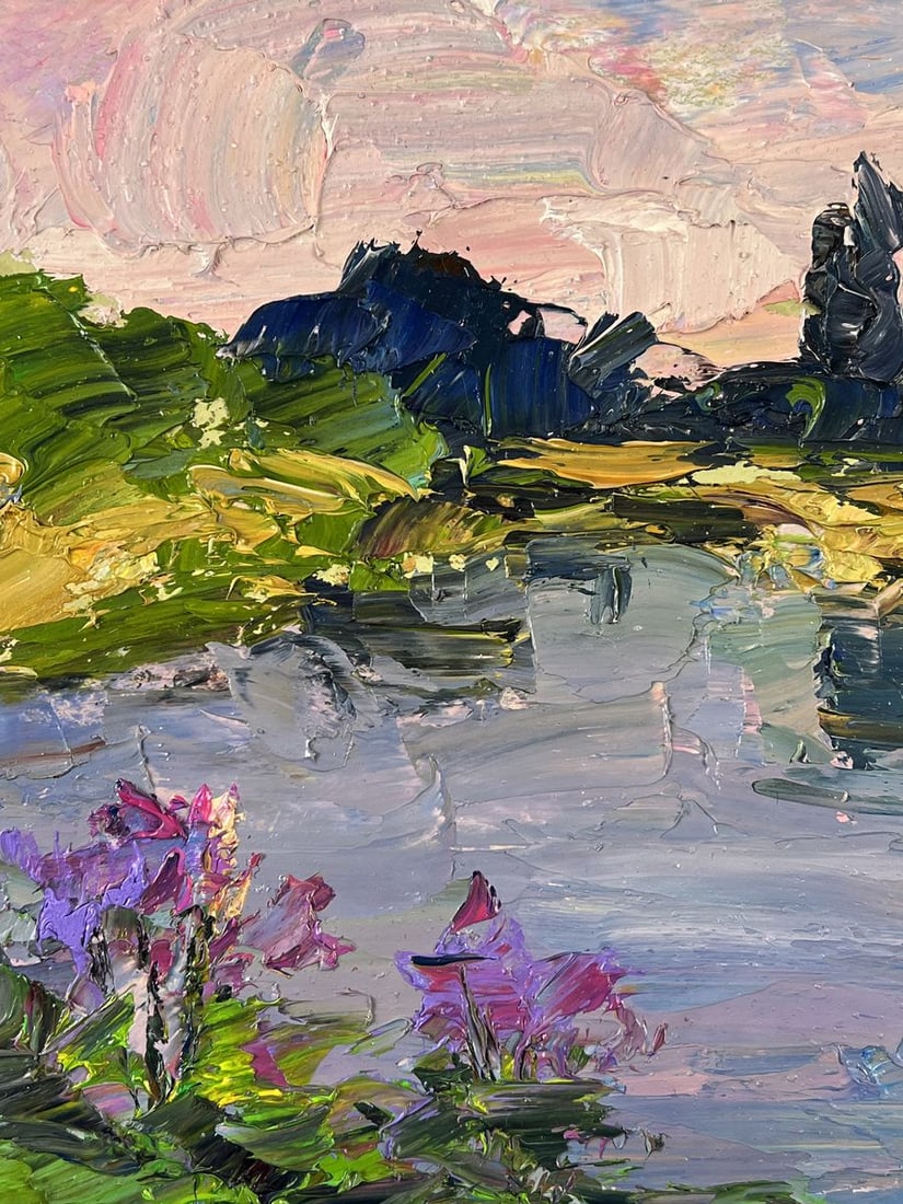 Oil painting Lilacs grow by the river Boris Serdyuk - 4