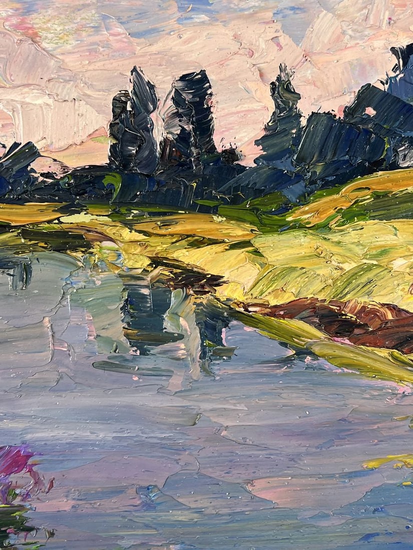 Oil painting Lilacs grow by the river Boris Serdyuk - 8
