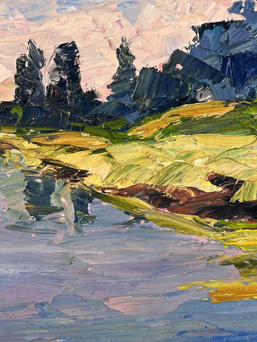 Oil painting Lilacs grow by the river Boris Serdyuk - 9