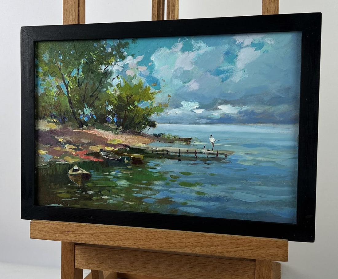 Oil painting Pier on the Island Shore Yuriy Suprunchuk - 2