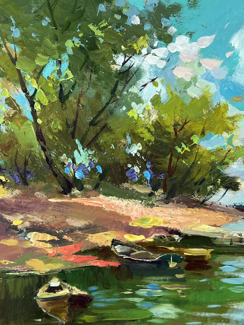 Oil painting Pier on the Island Shore Yuriy Suprunchuk - 4