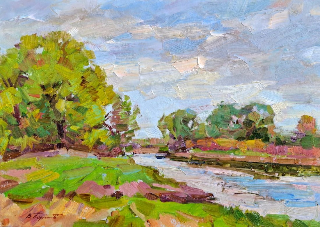 Oil painting Spring Greenery Vyacheslav Pereta: Title: Oil painting Spring Greenery Vyacheslav Pereta Description: NoTep 164 Oil painting Spring Greenery Vyacheslav Pereta demonstrates the artist's exceptional command of color, light, and expressiv