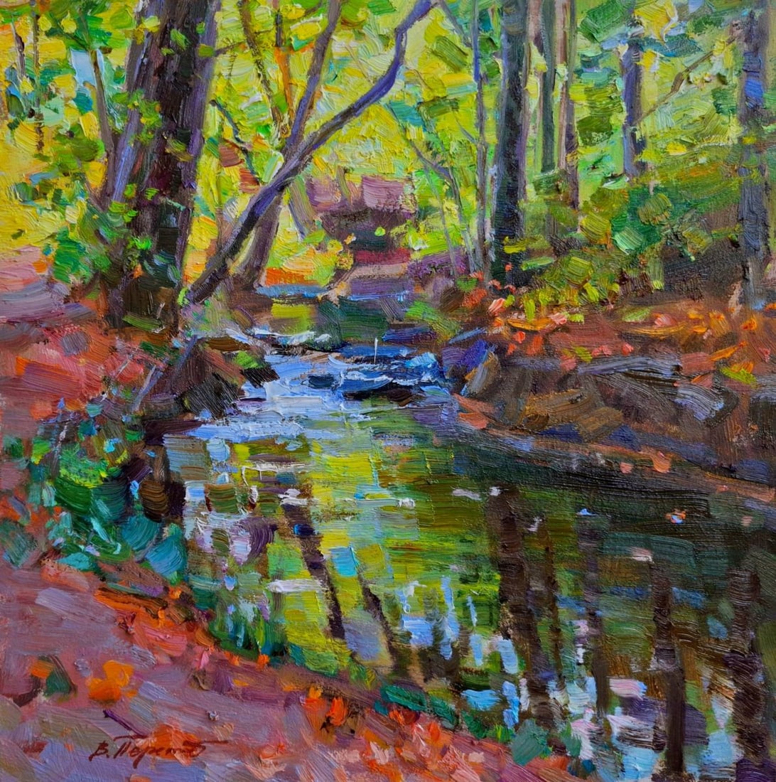 Oil painting Forest Stream Vyacheslav Pereta (1 of 6)
