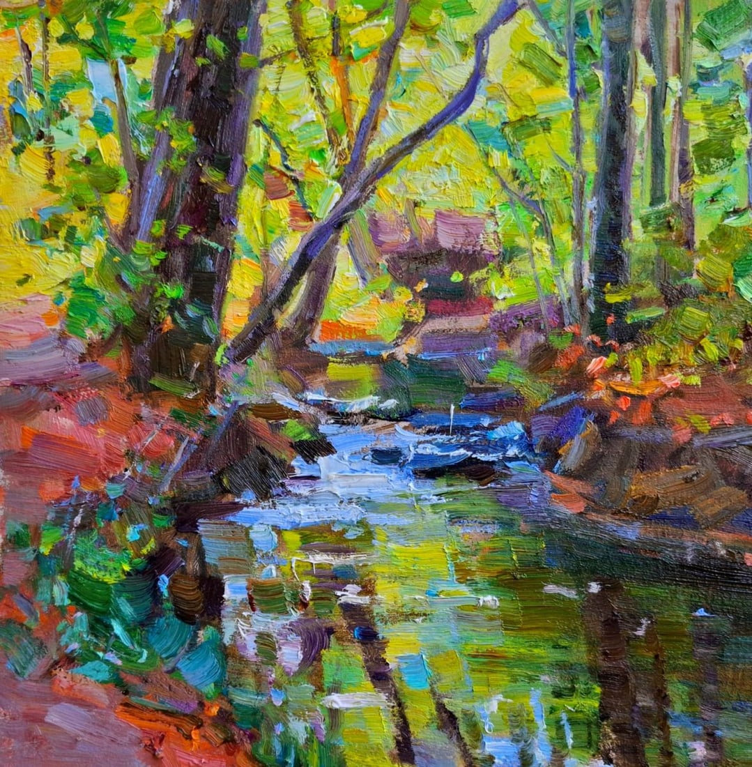 Oil painting Forest Stream Vyacheslav Pereta - 2