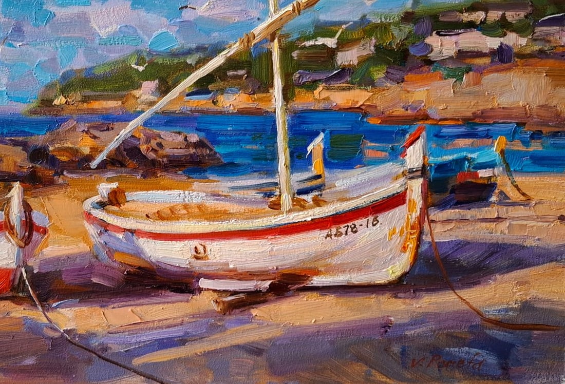 Oil painting Boats On The Beach Vyacheslav Pereta - 5