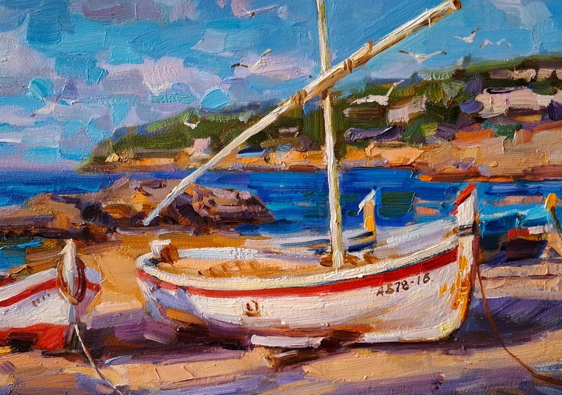 Oil painting Boats On The Beach Vyacheslav Pereta - 6