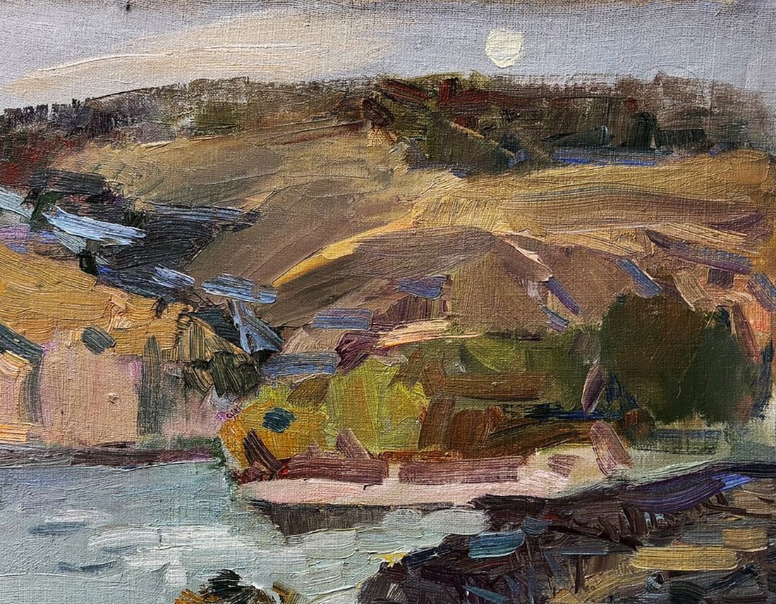 Oil painting Sunset Over The River Ivan Kovalenko - 3