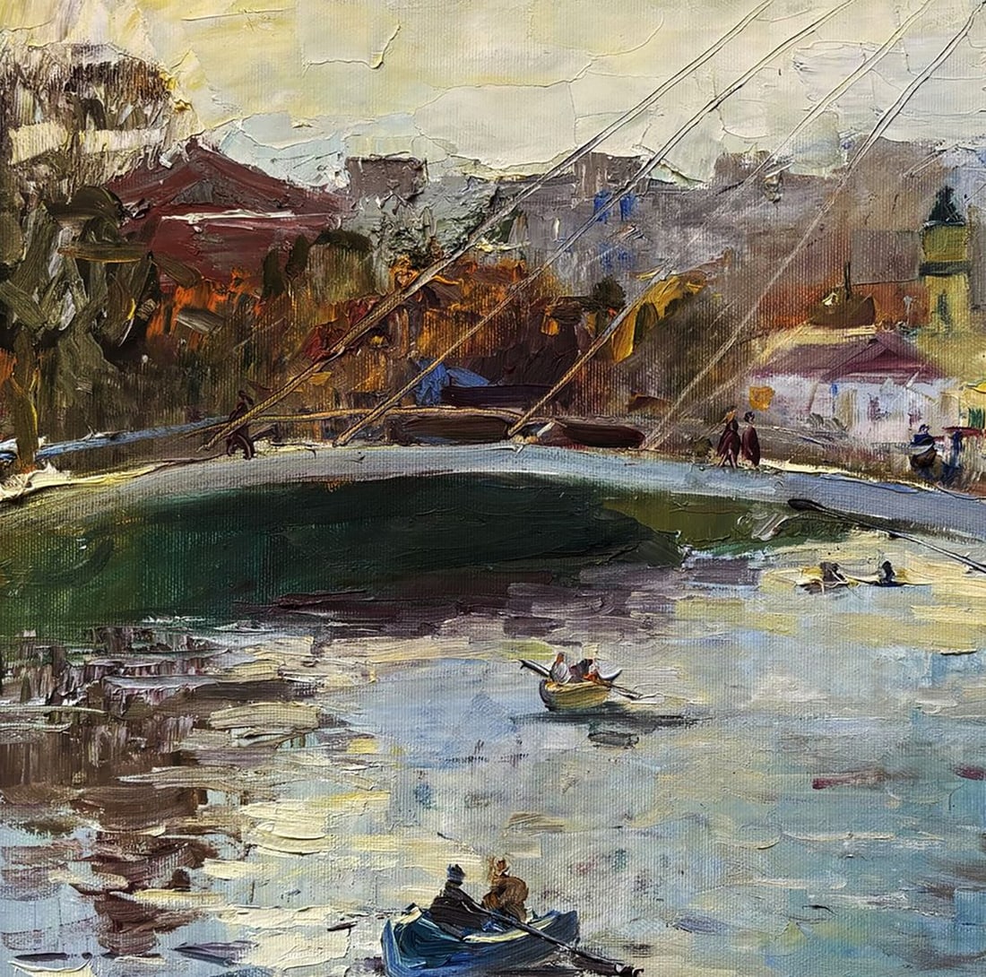 Oil painting River Boat Trip Ivan Kovalenko - 2