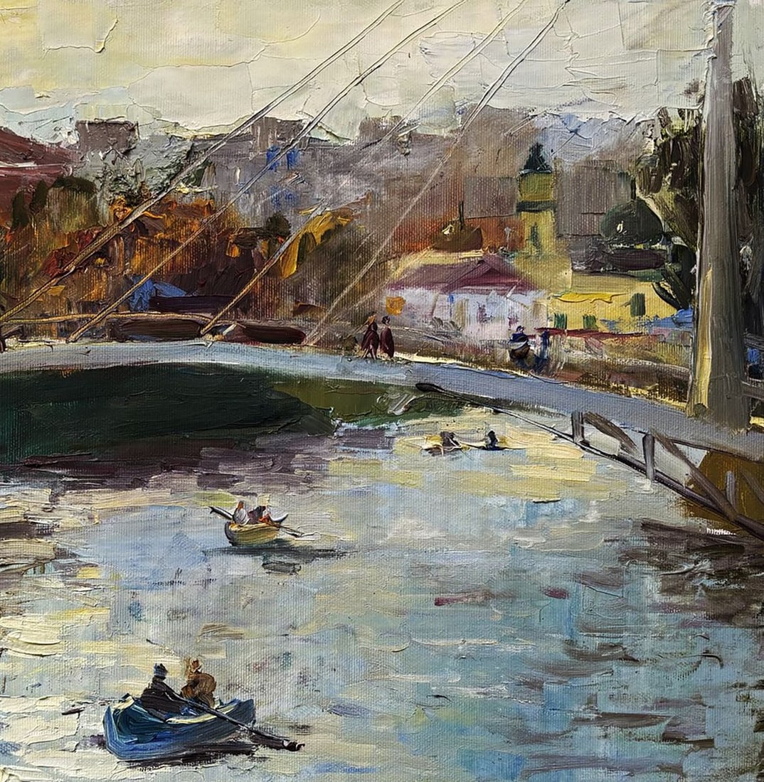 Oil painting River Boat Trip Ivan Kovalenko - 3