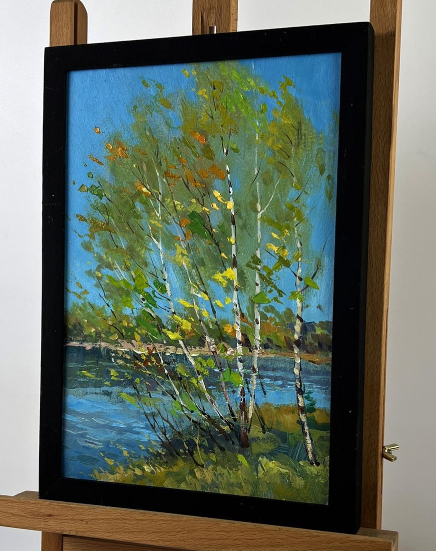 Oil painting Birches Above the River Yuriy Suprunchuk - 2