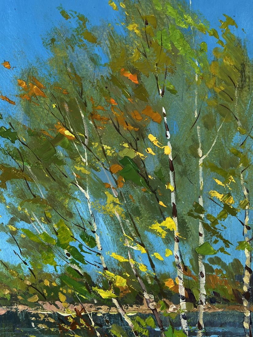 Oil painting Birches Above the River Yuriy Suprunchuk - 4