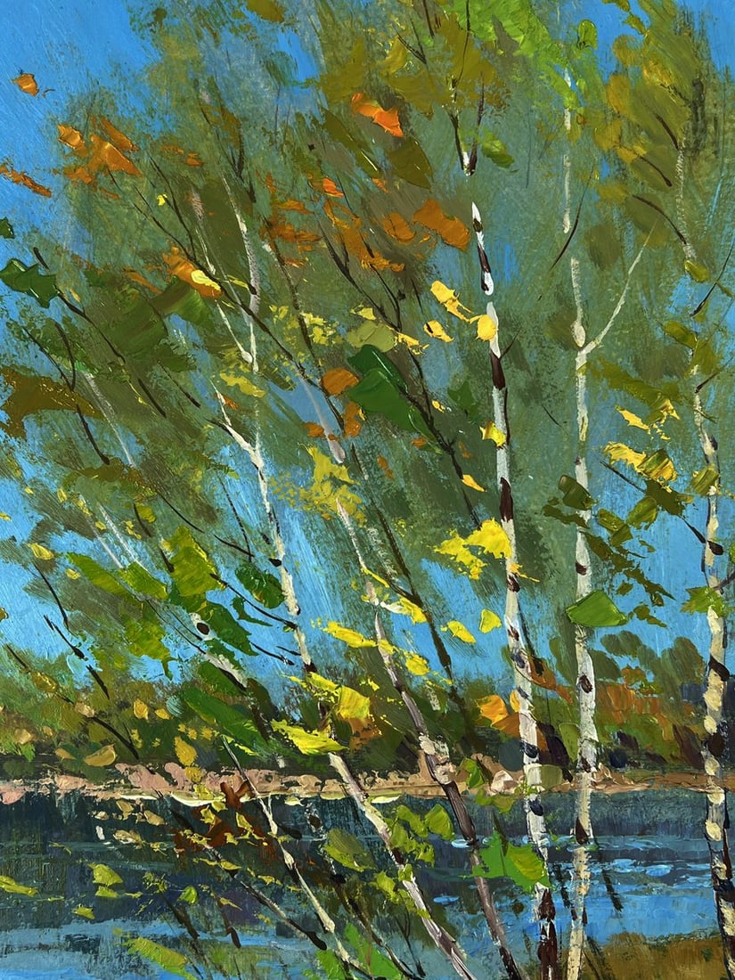 Oil painting Birches Above the River Yuriy Suprunchuk - 5