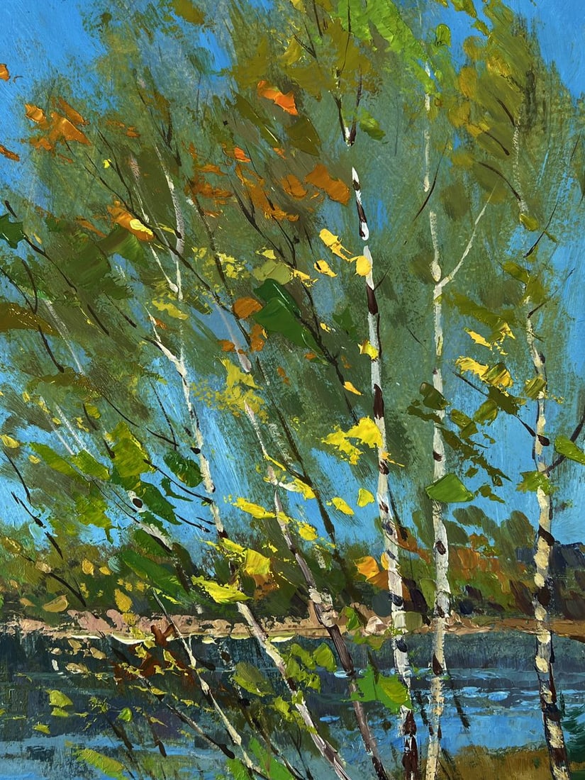 Oil painting Birches Above the River Yuriy Suprunchuk - 6