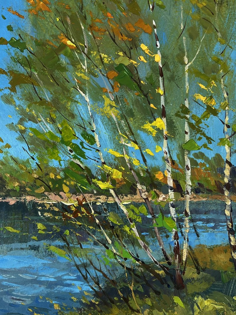 Oil painting Birches Above the River Yuriy Suprunchuk - 7