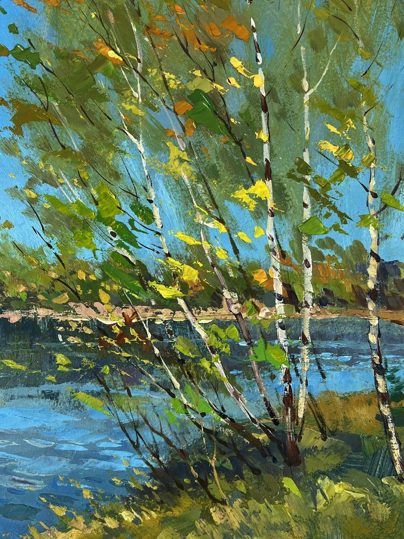 Oil painting Birches Above the River Yuriy Suprunchuk - 9