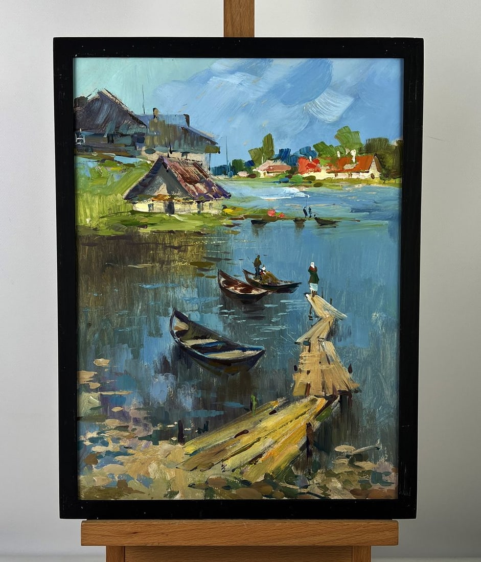 Oil painting Fishing village after the rain Yuriy Suprunchuk (1 of 11)