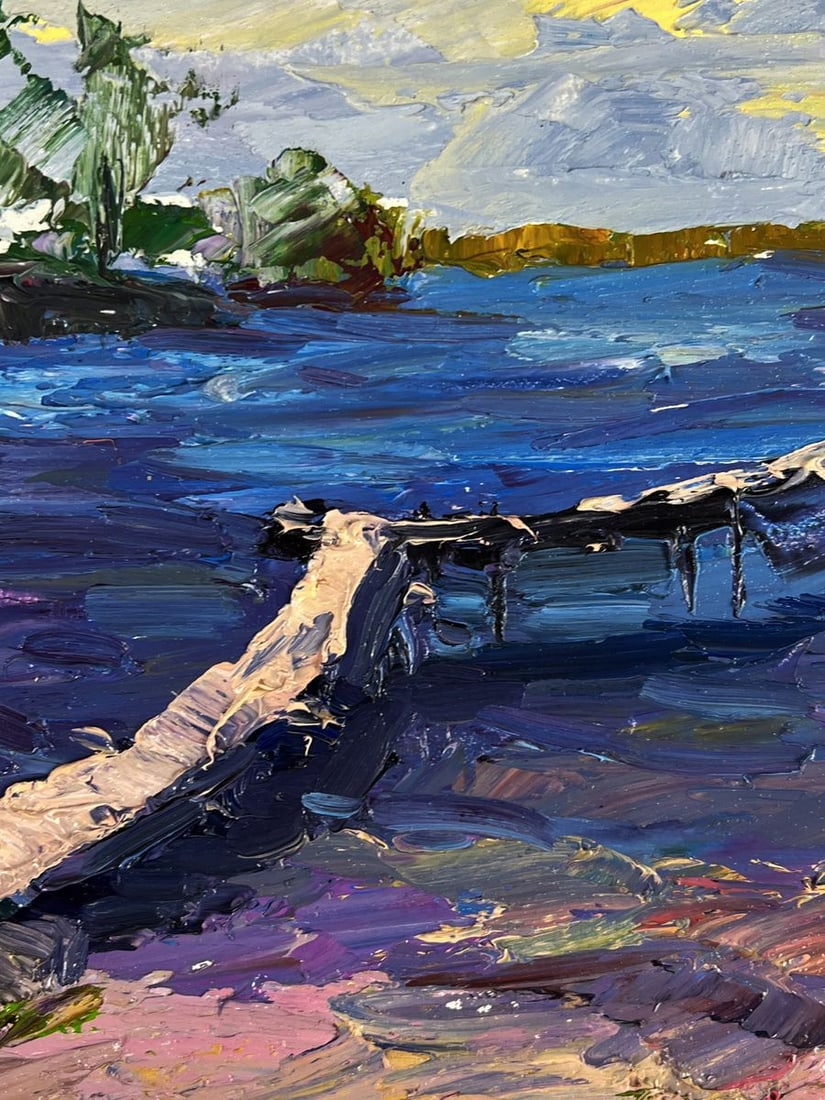 Oil painting Wooden bridge on the river Boris Serdyuk - 8