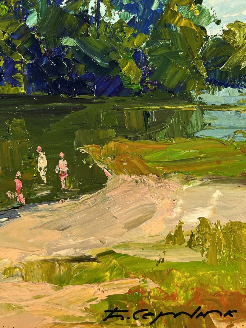 Oil painting Summer vacation by the river Boris Serdyuk - 10