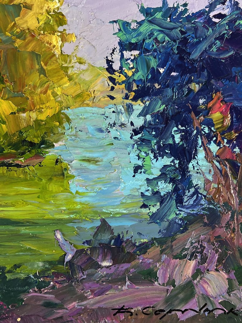 Oil painting A river along the forest Boris Serdyuk - 10