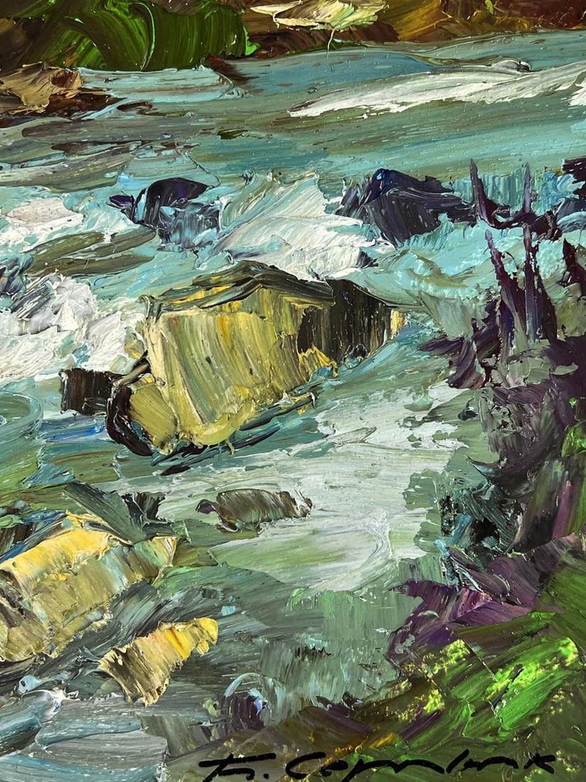 Oil painting The river flows through the mountains Boris Serdyuk - 10