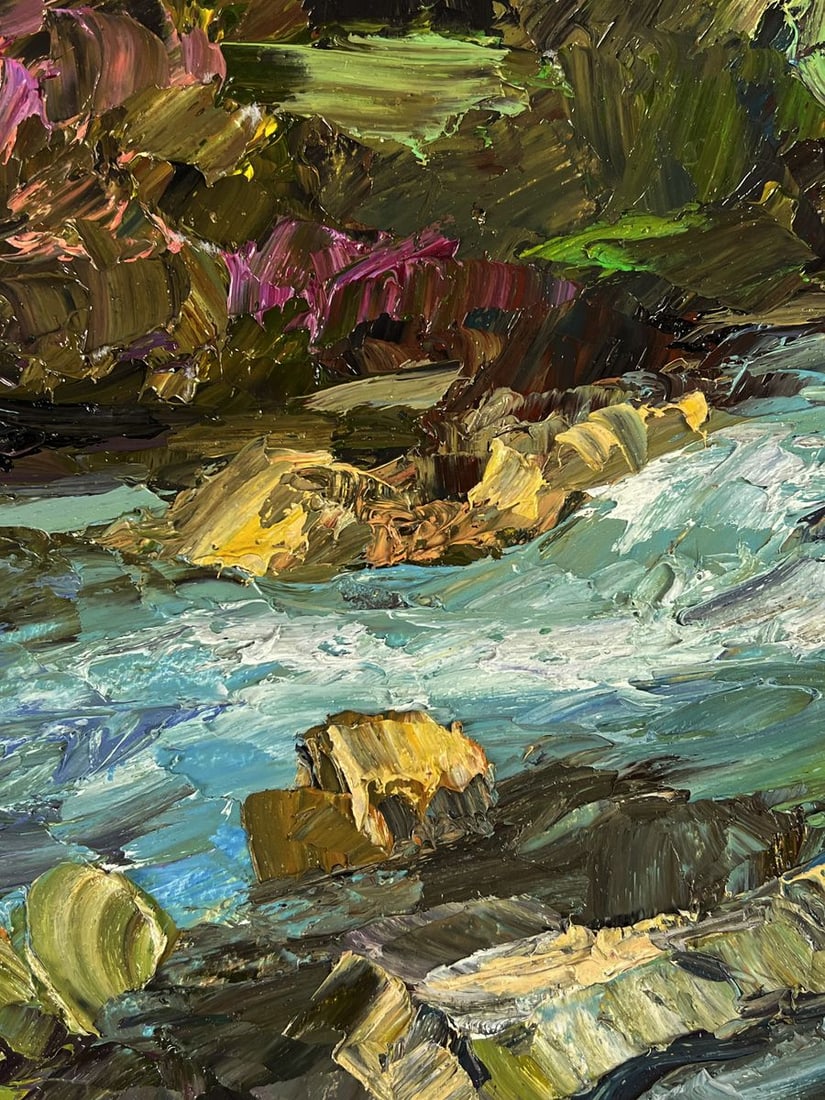 Oil painting The river flows through the mountains Boris Serdyuk - 4