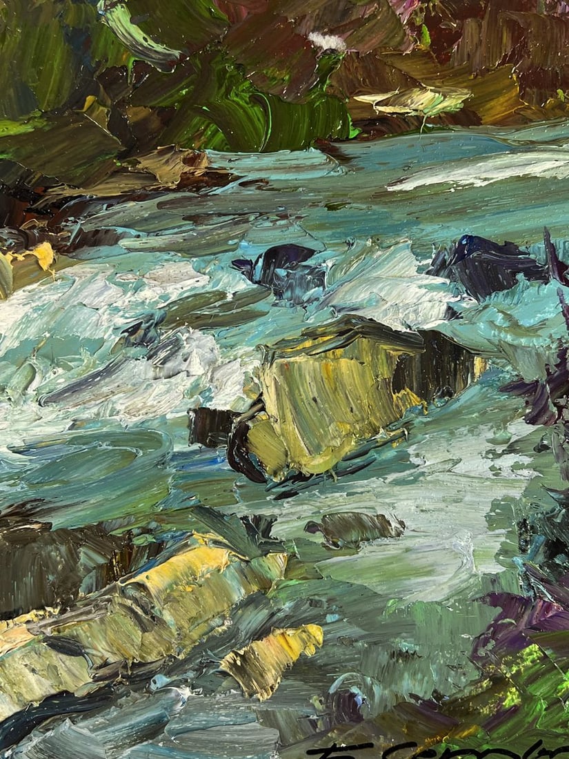 Oil painting The river flows through the mountains Boris Serdyuk - 7