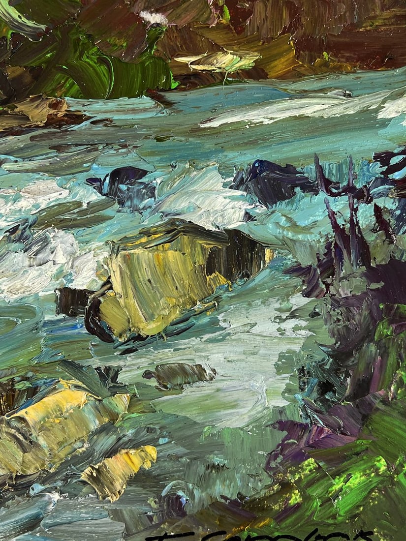 Oil painting The river flows through the mountains Boris Serdyuk - 8
